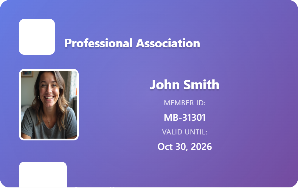 A digital membership card design