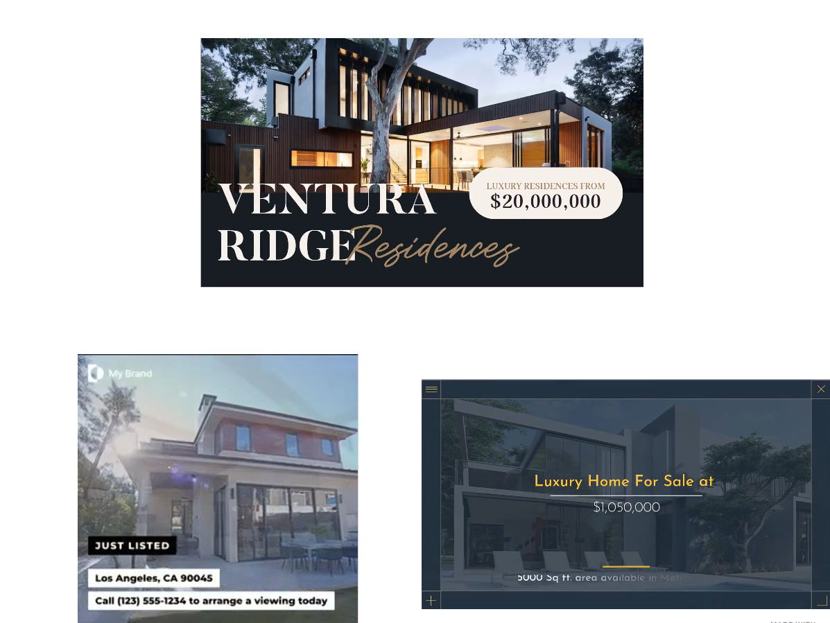 Real estate video work samples from the Zerrow studio